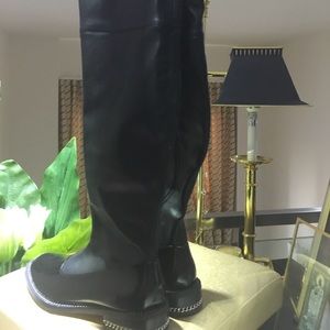 boots above the knee, leather, new